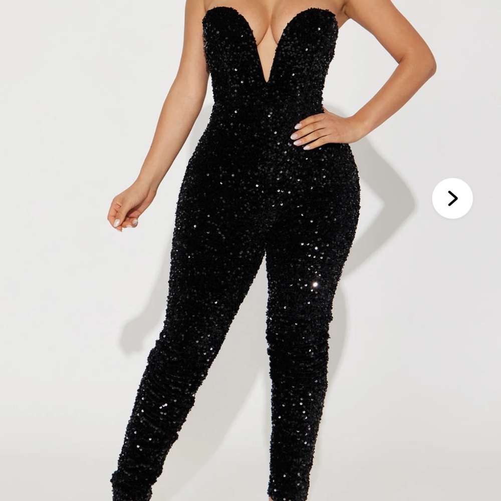 Black Sequin Jumpsuit